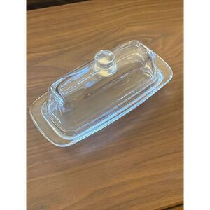 Royalty Art 28049 Glass Butter Dish with Handled Lid - Clear